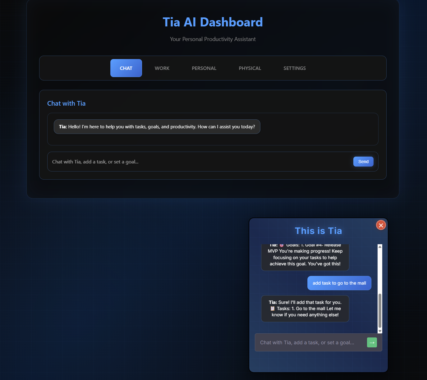 Tia.ai Interface Screenshot 1